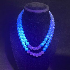 Croft And Barrow Double Strand Pearl & Rhinestone Silver Tone Necklace (4262)